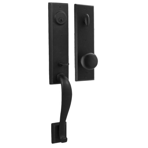 Weslock 07931-2F2SL2D Greystone Single Cylinder Handle set with Wexford Knob in the Black finish