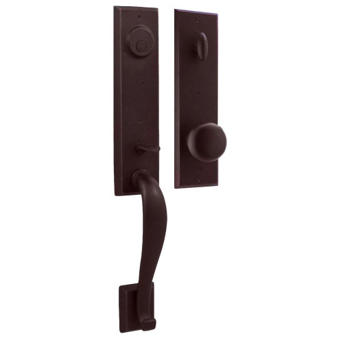 Weslock 07935-1F10020 Greystone Dummy Handle set with Wexford Knob in the Oil Rubbed Bronze Finish
