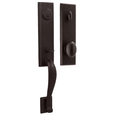 Weslock 07931-1M1SL2D Greystone Single Cylinder Handle set with Durham Knob in the Oil Rubbed Bronze Finish