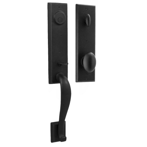 Weslock 07935-2M20020 Greystone Dummy Handle set with Durham Knob in the Black finish