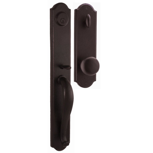 Weslock 07680-1F1SL2D Wiltshire Single Cylinder Handle set with Wexford Knob in the Oil Rubbed Bronze Finish