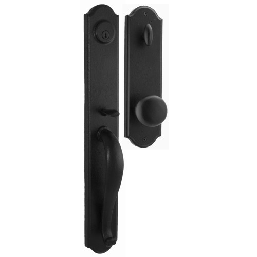 Weslock 07680-2F2SL2D Wiltshire Single Cylinder Handle set with Wexford Knob in the Black finish