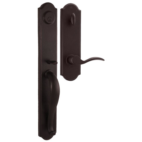 Weslock L7680-1H1SL2D Wiltshire Single Cylinder Handle set with Left hand Carlow lever in the Oil Rubbed Bronze Finish