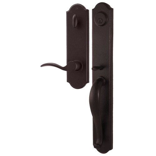 Weslock R7680-1H1SL2D Wiltshire Single Cylinder Handle set with Right hand Carlow lever in the Oil Rubbed Bronze Finish