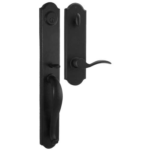 Weslock L7680-2H2SL2D Wiltshire Single Cylinder Handle set with Left hand Carlow lever in the Black Finish