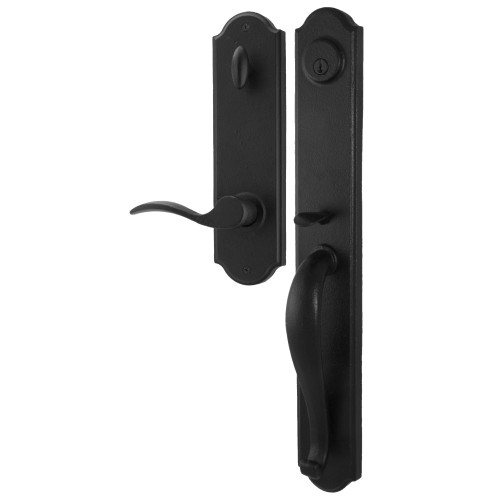 Weslock R7680-2H2SL2D Wiltshire Single Cylinder Handle set with Right hand Carlow lever in the Black Finish