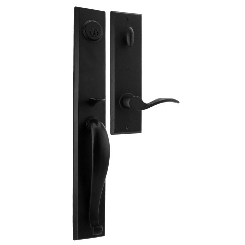 Weslock L7980-2H2SL2D Rockford Single Cylinder Handle set with Left hand Carlow lever in the Black Finish