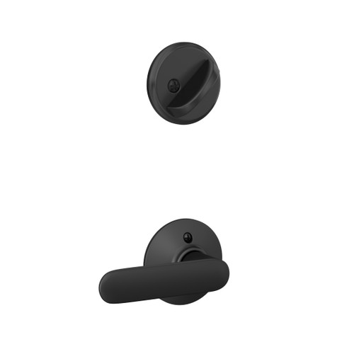 Schlage F59DAV622 Matte Black Davlin Lever and Deadbolt with Regular Rose (Interior Half Only)