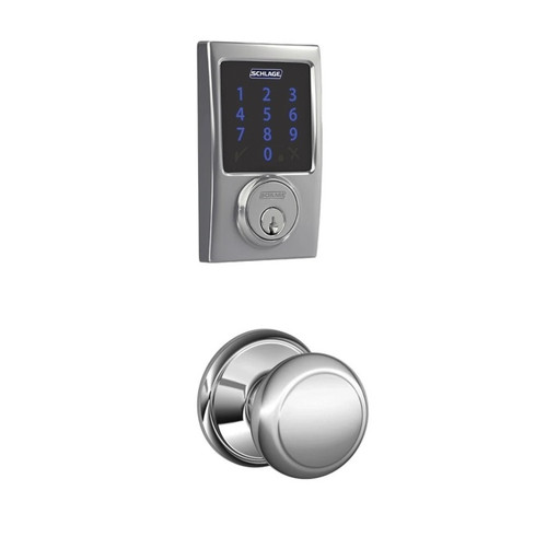 Schlage FBE469ZPCEN625AND Polished Chrome Century Touch Pad Electronic Deadbolt with Z-Wave Technology and Andover Knob