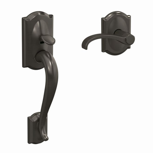 Schlage Custom FC285CAM530WITCAM Camelot with Whitney Lever with Camelot Rose Bottom Half Handleset Black Stainless Finish