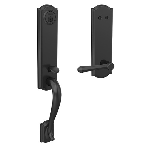 Schlage FCT93CAM622DMPCAM Camelot Dummy Handleset with Dempsey Lever and Camelot Rose Matte Black