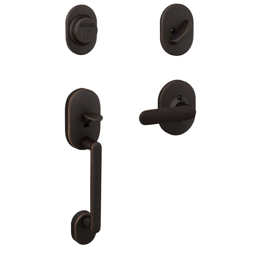 Schlage Residential F93RMN716DAVRMN Remsen with Davlin Lever and Remsen Rose Dummy Handleset and Trim Aged Bronze Finish