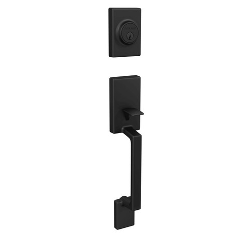 Schlage JH60SUT622SOLCOL Matte Black Sutton Handle Set with Solstice Style Lever and Collins Rose