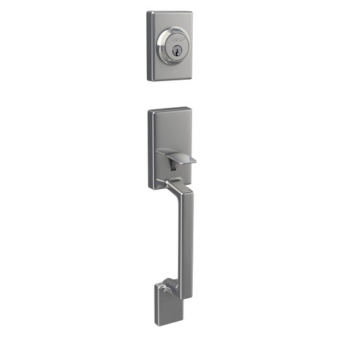 Schlage JH60SUT625SOLCOL Polished Chrome Sutton Handle Set with Solstice Style Lever and Collins Rose