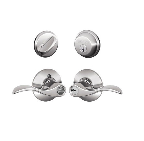 Schlage Residential FB50ACC625 Accent Lever Combo Pack Polished Chrome Finish