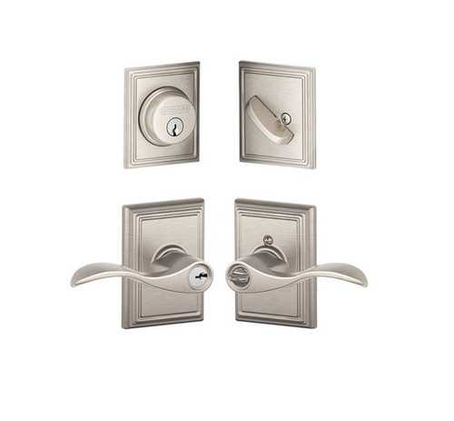 Schlage Residential FB50ACC619ADD Accent Lever and Addison Rose Combo Pack Satin Nickel Finish