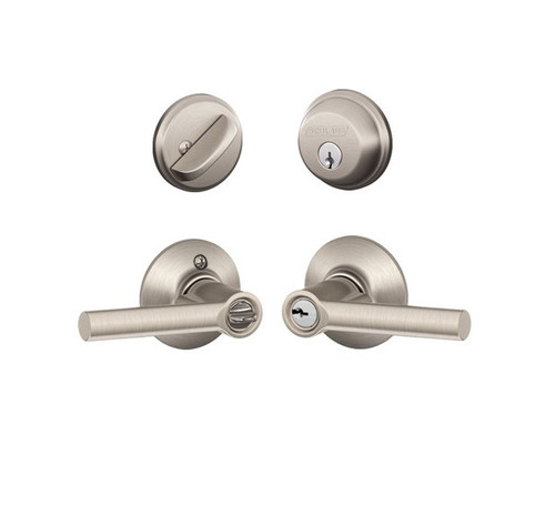 Schlage Residential FB50BRW619 Broadway Lever Combo Pack Satin Nickel Finish