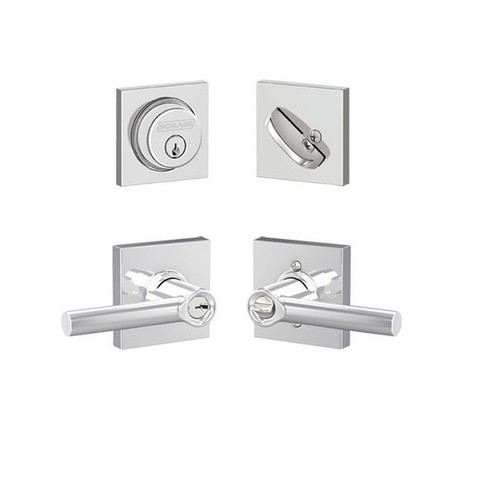 Schlage Residential FB50BRW625COL Broadway Lever with Collins Rose Combo Pack Polished Chrome Finish