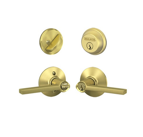Schlage Residential FB50LAT608 Latitude Lever Combo Pack Satin Brass Finish