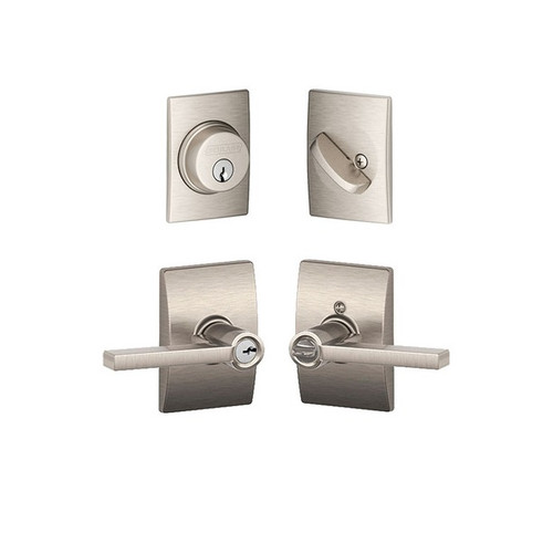 Schlage Residential FB50LAT619CEN Latitude Lever with Century Rose Combo Pack Satin Nickel Finish