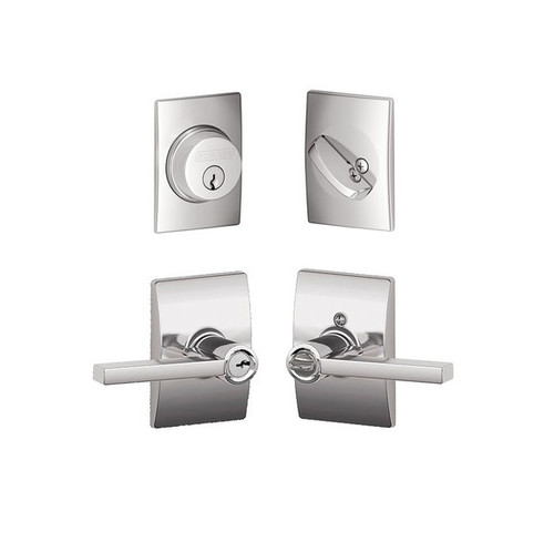 Schlage Residential FB50LAT625CEN Latitude Lever with Century Rose Combo Pack Polished Chrome Finish