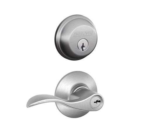 Schlage Residential FB50ACC626 Accent Lever Combo Pack Satin Chrome Finish