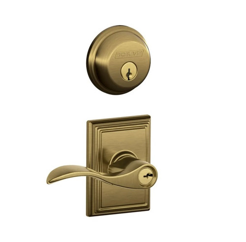 Schlage Residential FB50ACC609ADD-1 Accent Lever and Addison Rose Combo Pack Antique Brass Finish