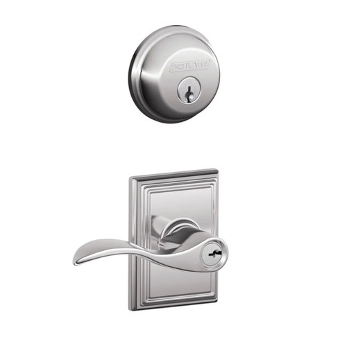 Schlage Residential FB50ACC625ADD-1 Accent Lever and Addison Rose Combo Pack Polished Chrome Finish