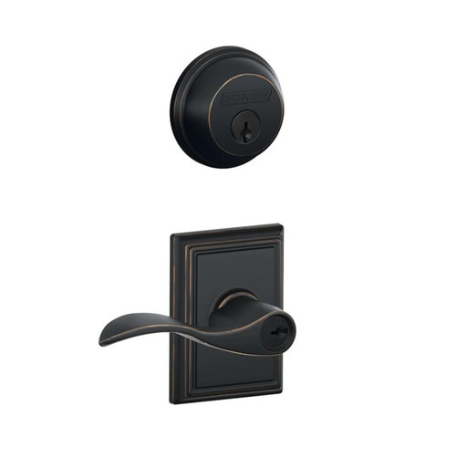 Schlage Residential FB50ACC716ADD-1 Accent Lever and Addison Rose Combo Pack Aged Bronze Finish
