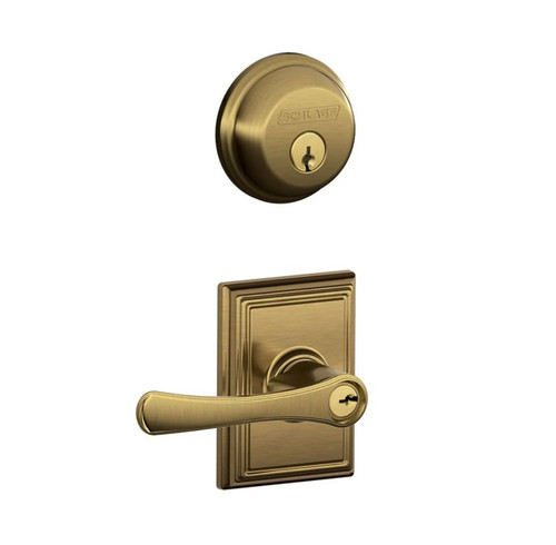 Schlage Residential FB50VLA609ADD Avila Lever and Addison Rose Combo Pack Antique Brass Finish