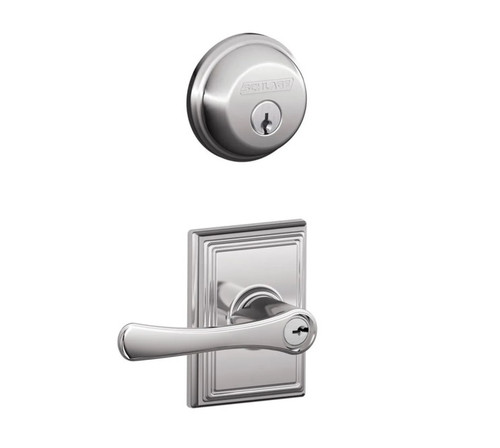 Schlage Residential FB50VLA625ADD Avila Lever and Addison Rose Combo Pack Polished Chrome Finish