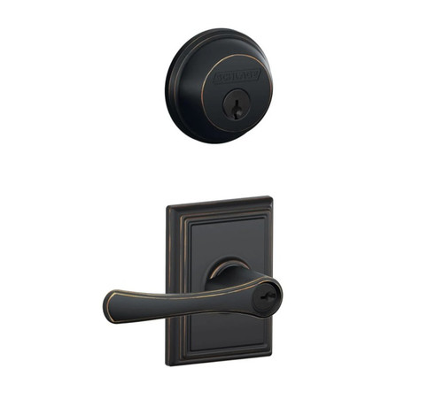 Schlage Residential FB50VLA716ADD Avila Lever and Addison Rose Combo Pack Aged Bronze Finish