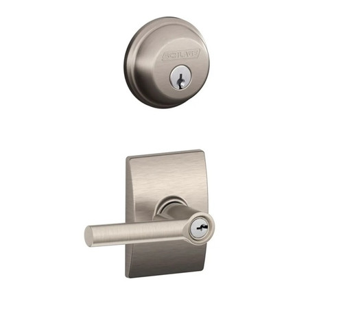 Schlage Residential FB50BRW619CEN Broadway Lever with Century Rose Combo Pack Satin Nickel Finish