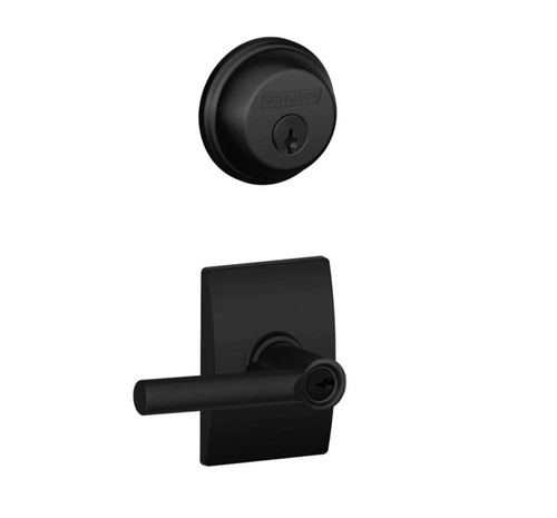 Schlage Residential FB50BRW622CEN Broadway Lever with Century Rose Combo Pack Matte Black Finish