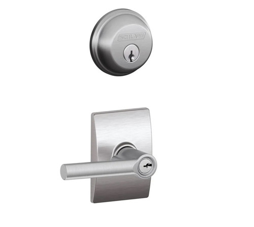 Schlage Residential FB50BRW626CEN-1 Broadway Lever with Century Rose Combo Pack Satin Chrome Finish