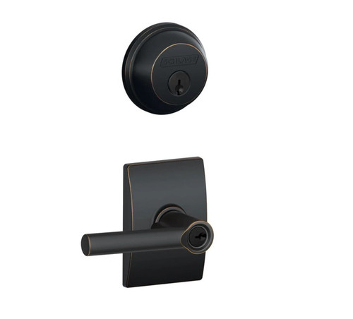 Schlage Residential FB50BRW716CEN Broadway Lever with Century Rose Combo Pack Aged Bronze Finish