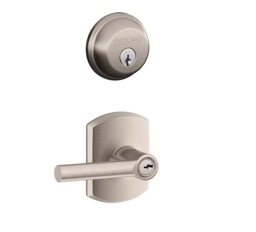 Schlage Residential FB50BRW619GRW Broadway Lever with Greenwich Rose Combo Pack Satin Nickel Finish