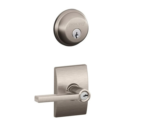 Schlage Residential FB50LAT619CEN-1 Latitude Lever with Century Rose Combo Pack Satin Nickel Finish