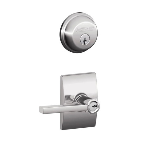 Schlage Residential FB50LAT625CEN-1 Latitude Lever with Century Rose Combo Pack Polished Chrome Finish