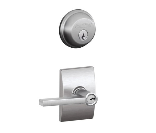 Schlage Residential FB50LAT626CEN-1 Latitude Lever with Century Rose Combo Pack Satin Chrome Finish