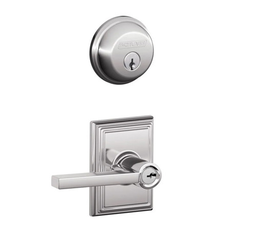 Schlage Residential FB50LAT625ADD Latitude Lever with Addison Rose Combo Pack Polished Chrome Finish
