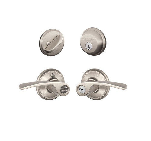 Schlage Residential FB50MER619 Merano Lever Combo Pack Satin Nickel Finish