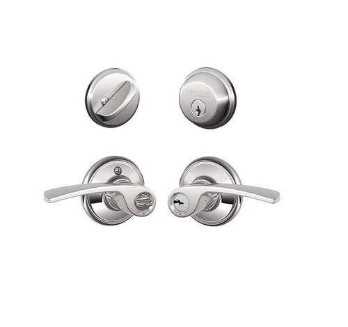 Schlage Residential FB50MER625 Merano Lever Combo Pack Polished Chrome Finish