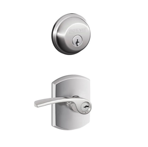 Schlage Residential FB50MER625GRW Merano Lever with Greenwich Rose Combo Pack Polished Chrome Finish