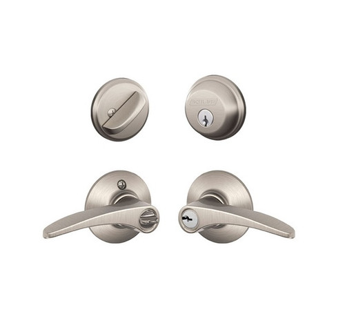 Schlage Residential FB50MNH619 Manhattan Lever Combo Pack Satin Nickel Finish
