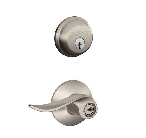 Schlage Residential FB50SAC619 Sacramento Lever Combo Pack Satin Nickel Finish