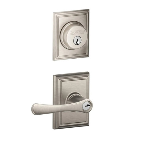 Schlage Residential FB50VLA619ADD Avila Lever and Addison Rose Combo Pack Satin Nickel Finish