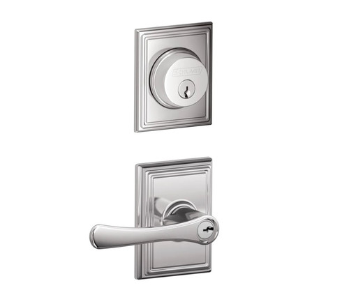 Schlage Residential FB50VLA625ADD Avila Lever and Addison Rose Combo Pack Polished Chrome Finish