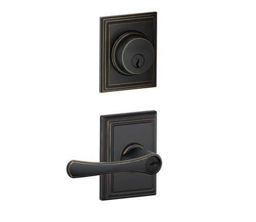 Schlage Residential FB50VLA716ADD Avila Lever and Addison Rose Combo Pack Aged Bronze Finish