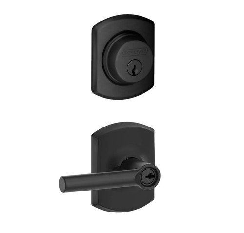Schlage Residential FB50BRW622GRW Broadway Lever with Greenwich Rose Combo Pack Matte Black Finish